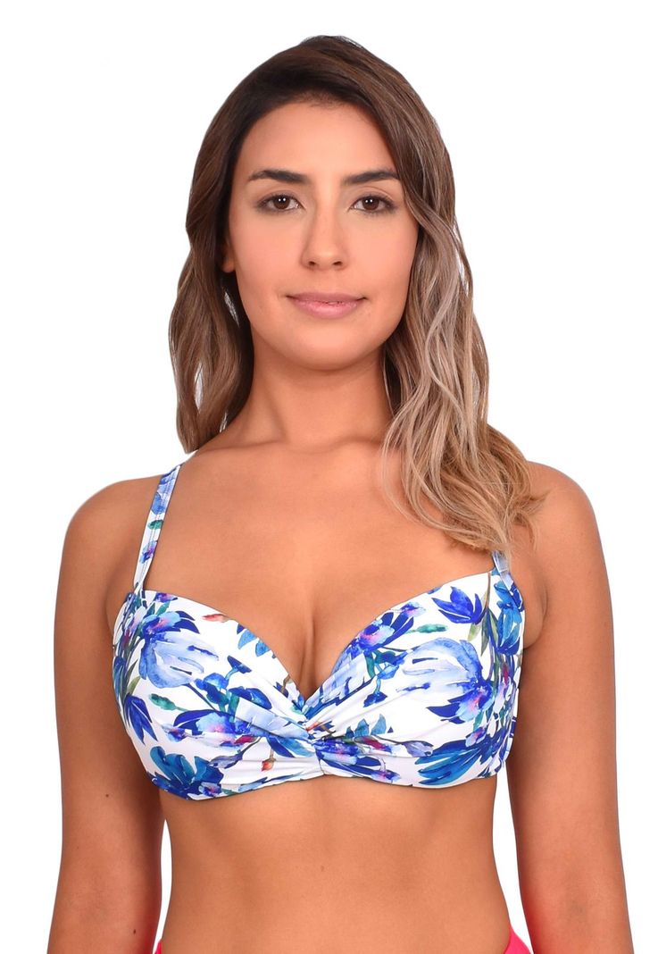 Bikini busto grande estampado azul