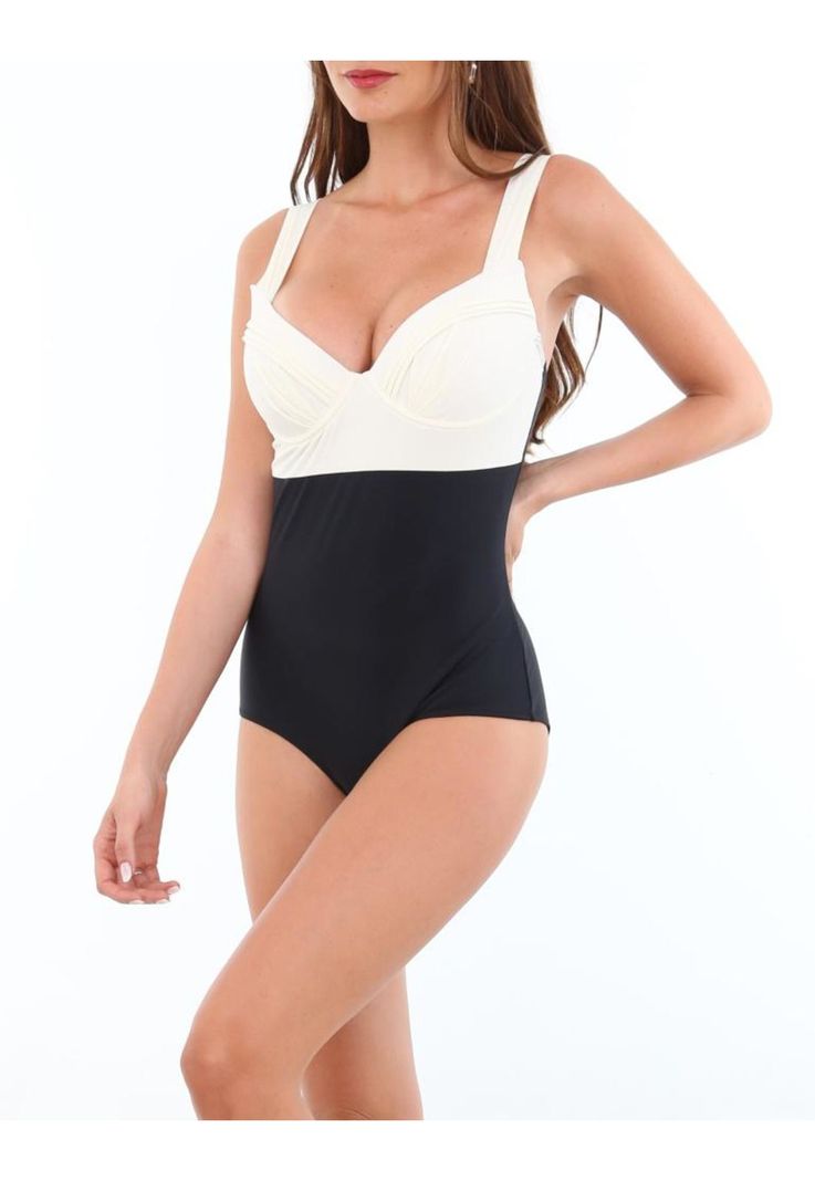Traje de baño reductor beige-1