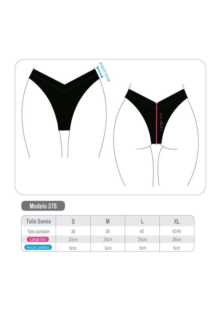 Bikini tanga en V negro-3
