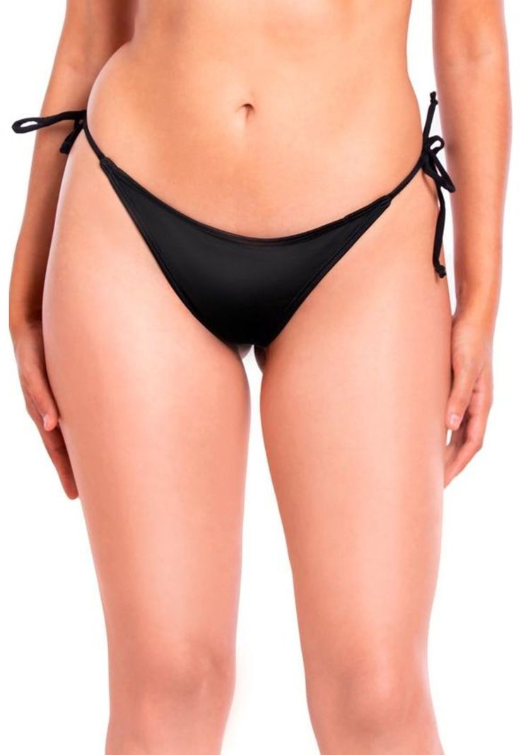 Bikini calzón colaless con amarras negro-0