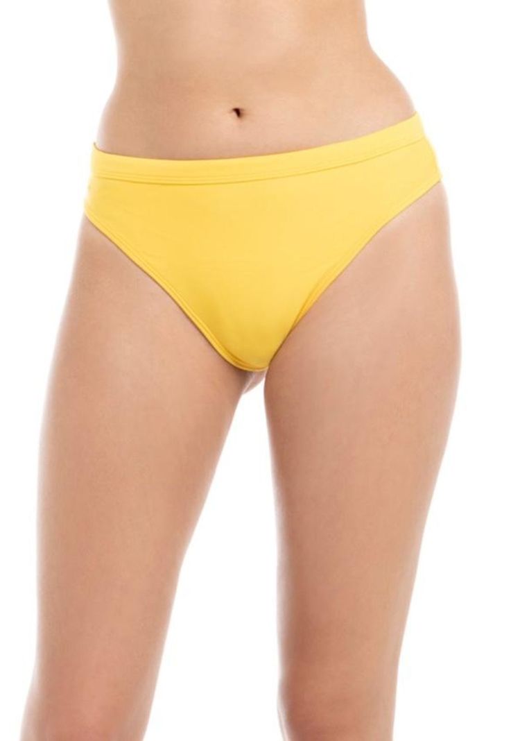 Bikini calzon alto con pretina amarillo
