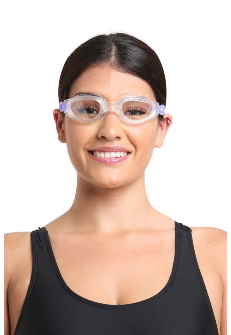 Lente para natacion con correa de silicona morado