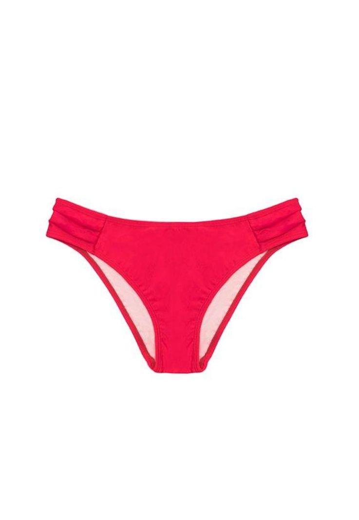 Bikini calzón con drapeado rojo