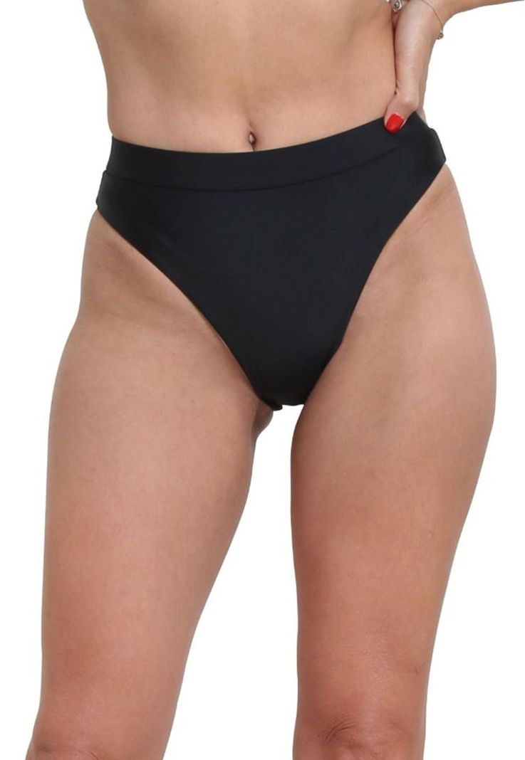 Bikini calzon alto negro-0
