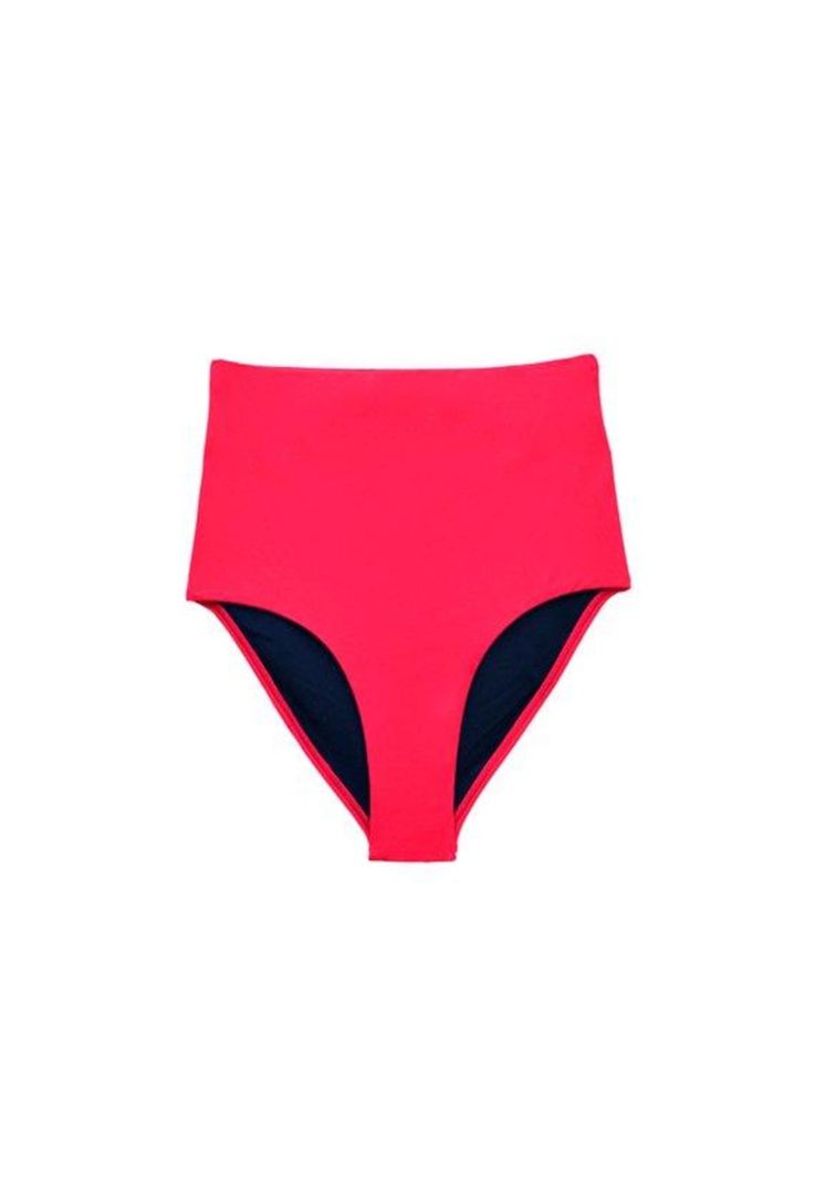 Bikini calzón tiro alto color rojo-0
