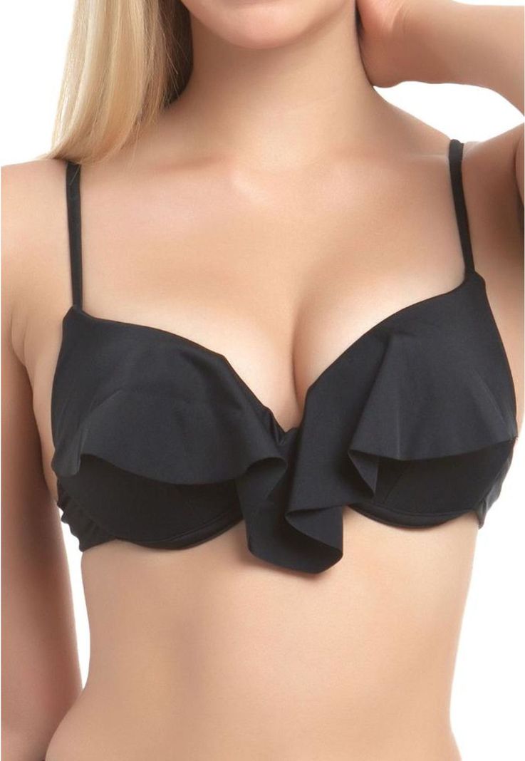 Bikini con vuelos negro-0