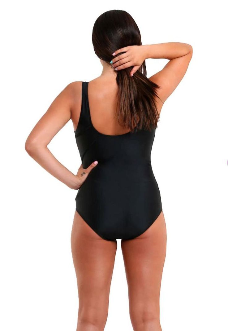 Traje de Baño Deportivo Natación con Estilo Líneas Turquesa-1