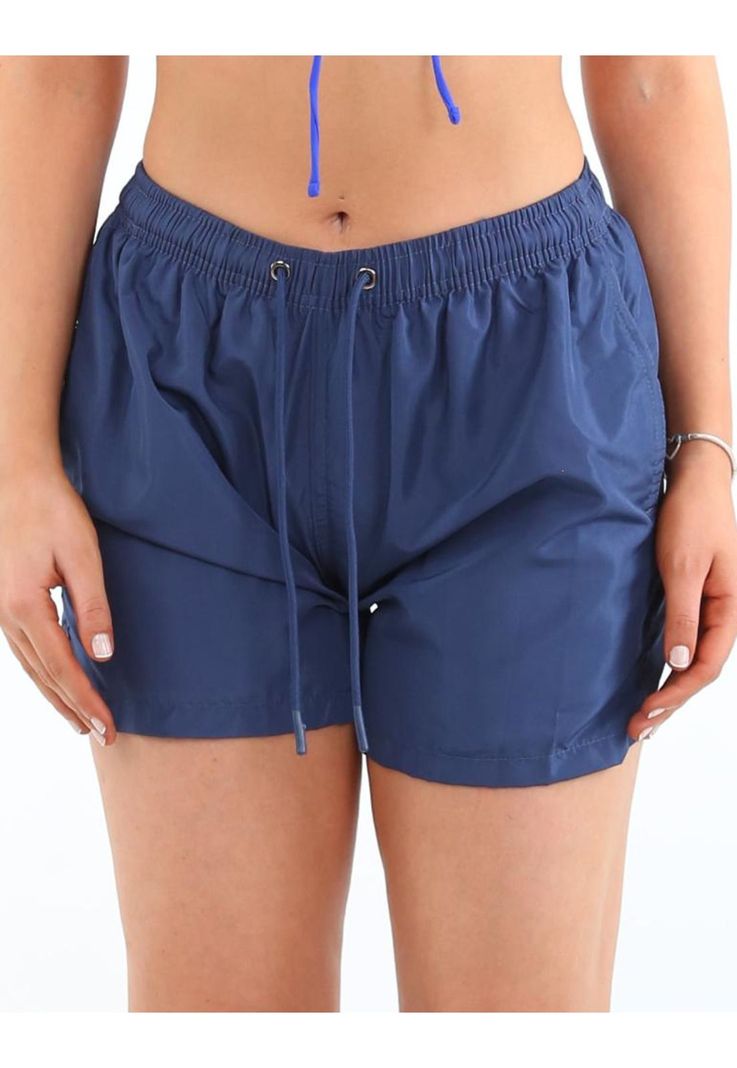 Traje de baño short corto azul marino-0