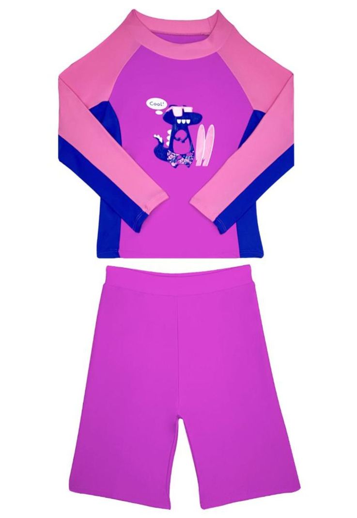Traje de baño niño con filtro UV fucsia-0