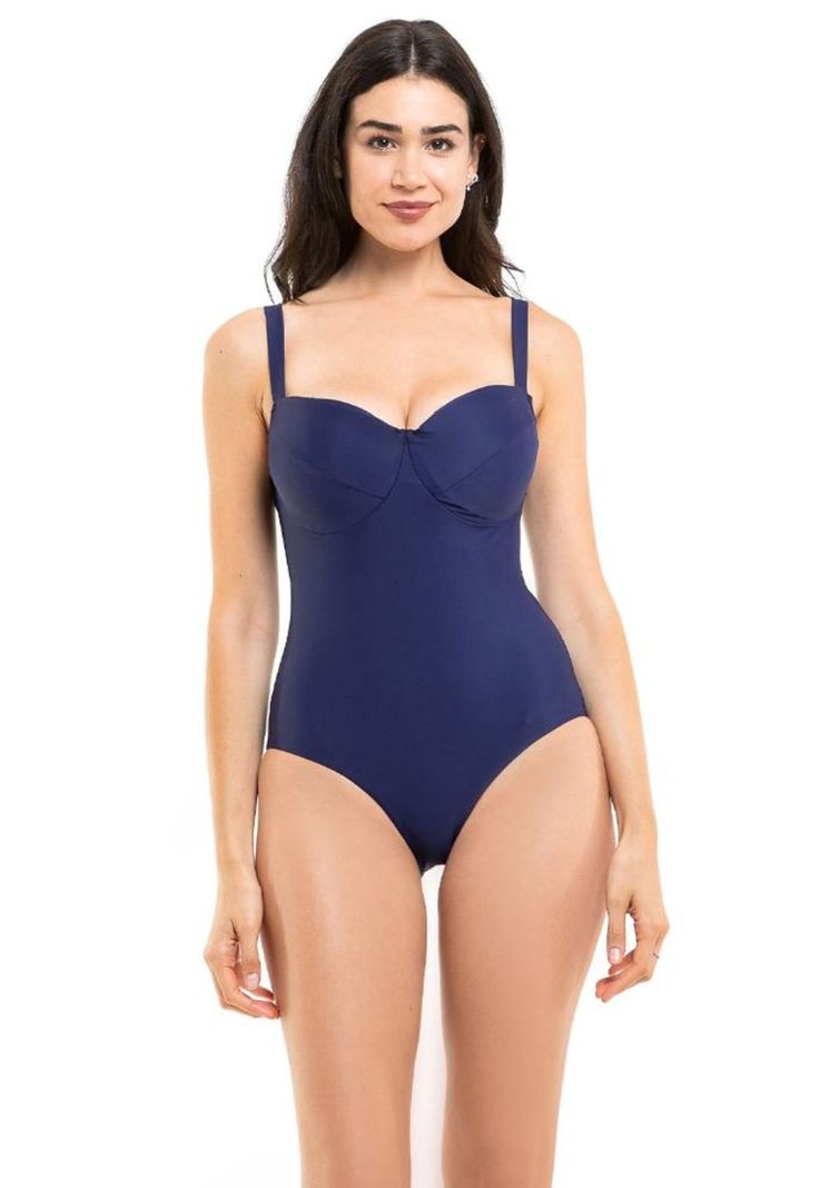 Traje de baño reductor básico azul marino copa D-0
