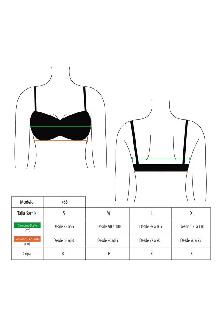 Bikini sin barba strapless negro-2