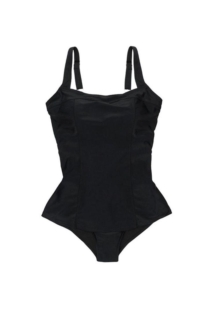Traje de baño estilo falda color negro-0