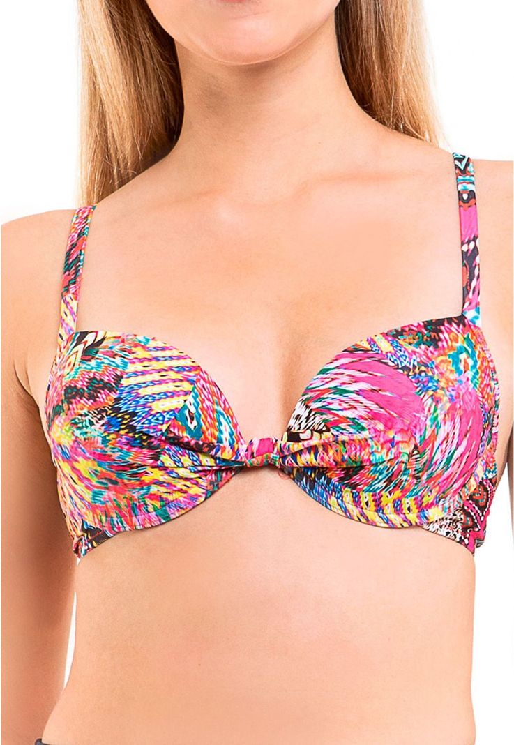 Bikini básico estampado fucsia