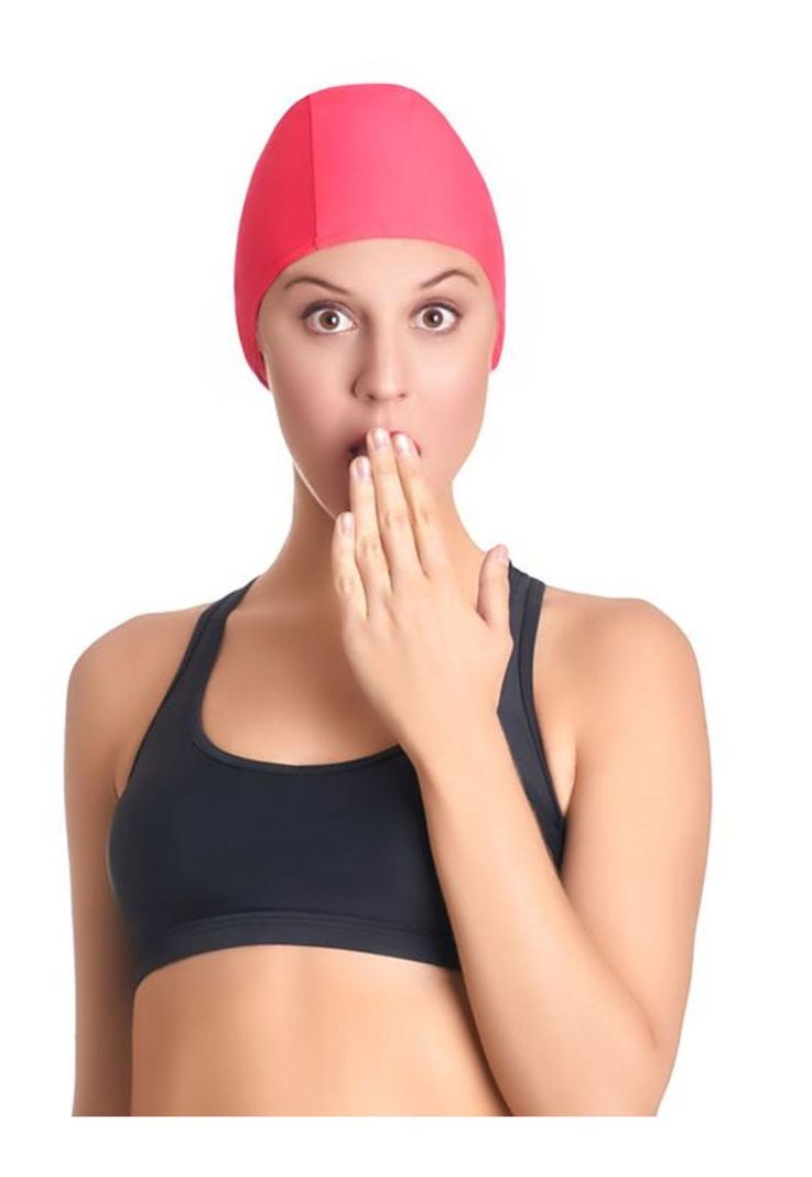 Gorro para piscina de lycra rojo-0