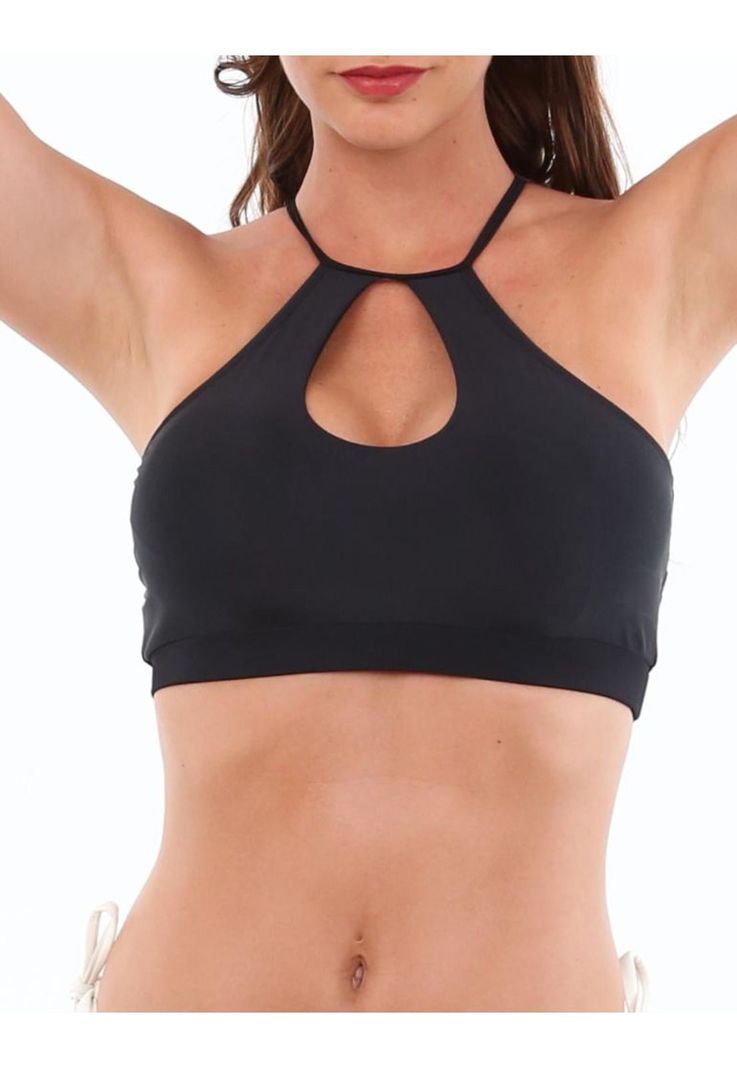 Bikini Peto deportivo halter negro