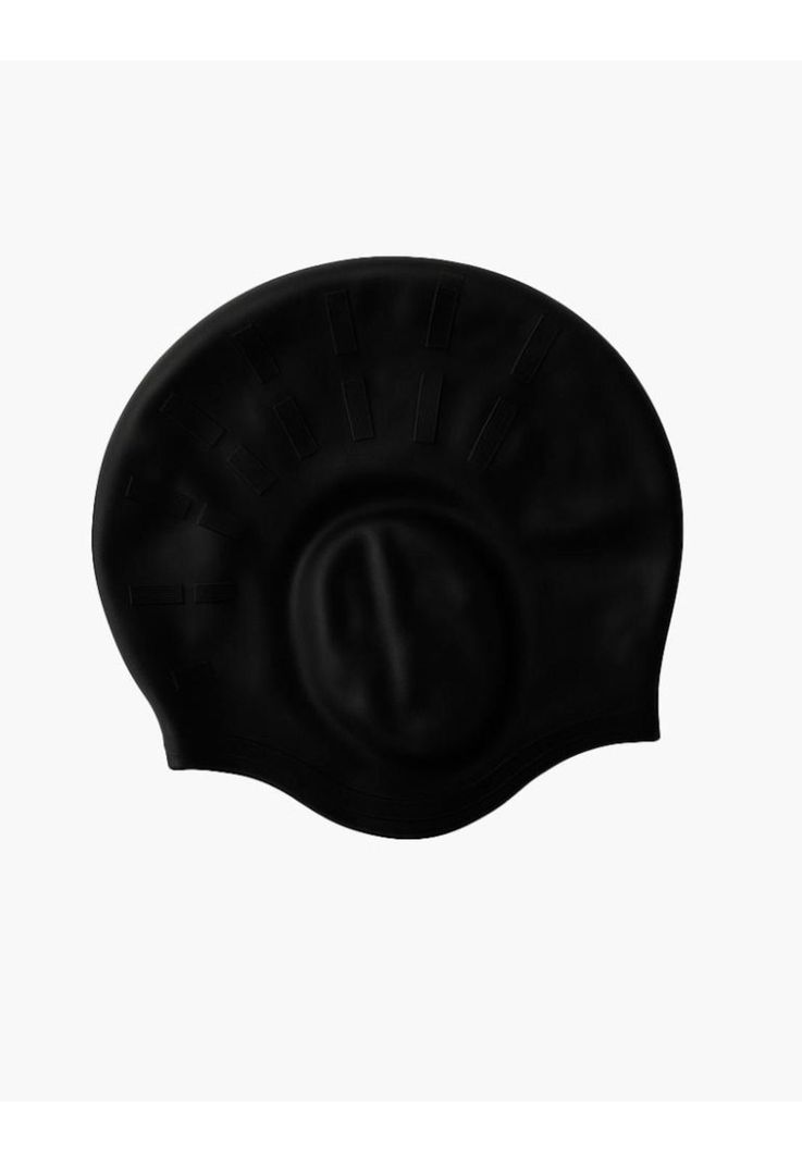 Gorro goma orejas natación negro-0