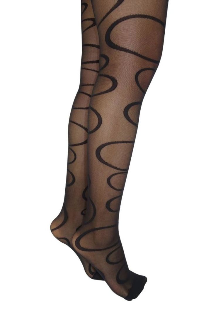 Panty diseño circulos negra-1