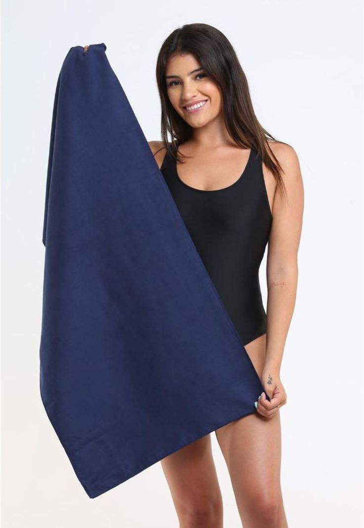 Toalla de microfibra chica 100 x 50 cm azul marino-2