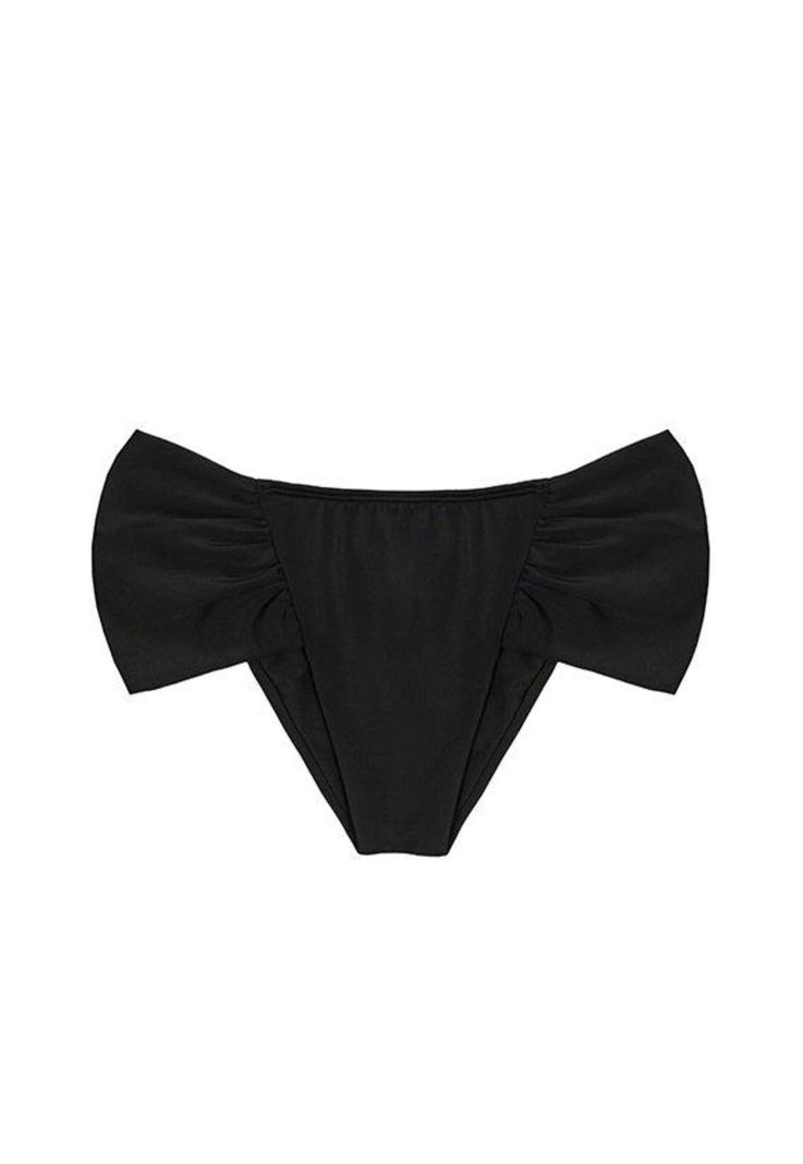 Bikini calzon con laterales drapeados negro S