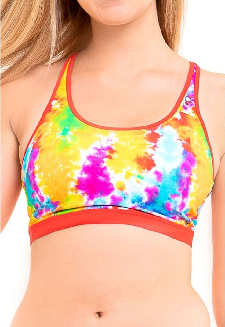 Bikini peto deportivo estampado rojo-0