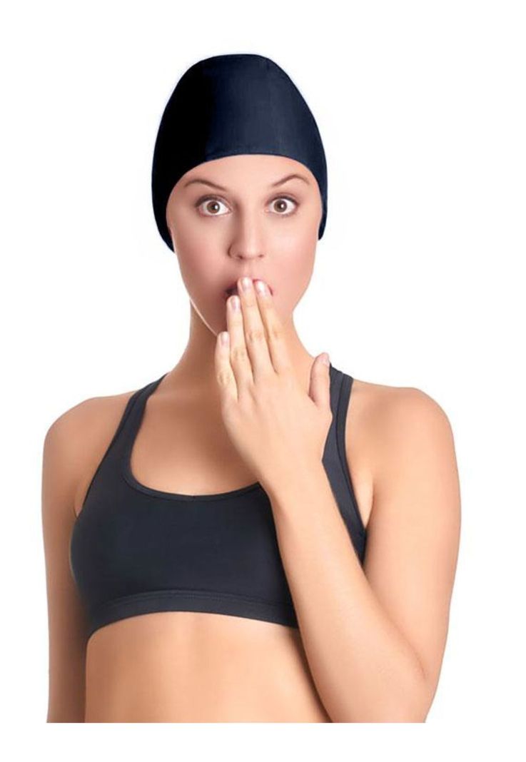 Gorro para piscina de lycra Negro-0