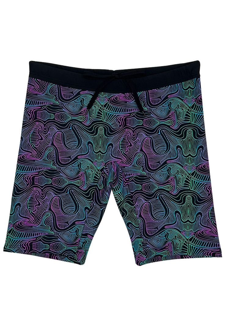 Calza biker estampado rosado y verde-0