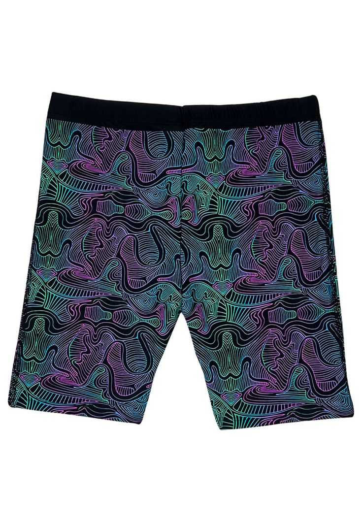 Calza biker estampado rosado y verde-1