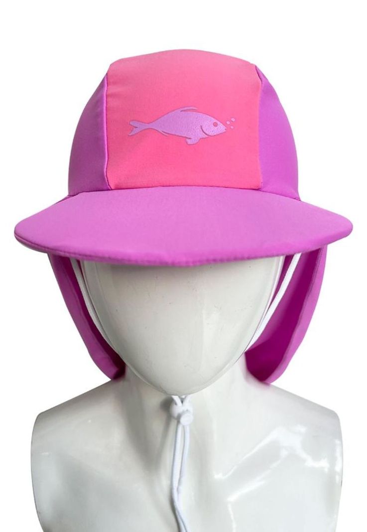 Gorro Niña traje de baño fucsia protección solar-1