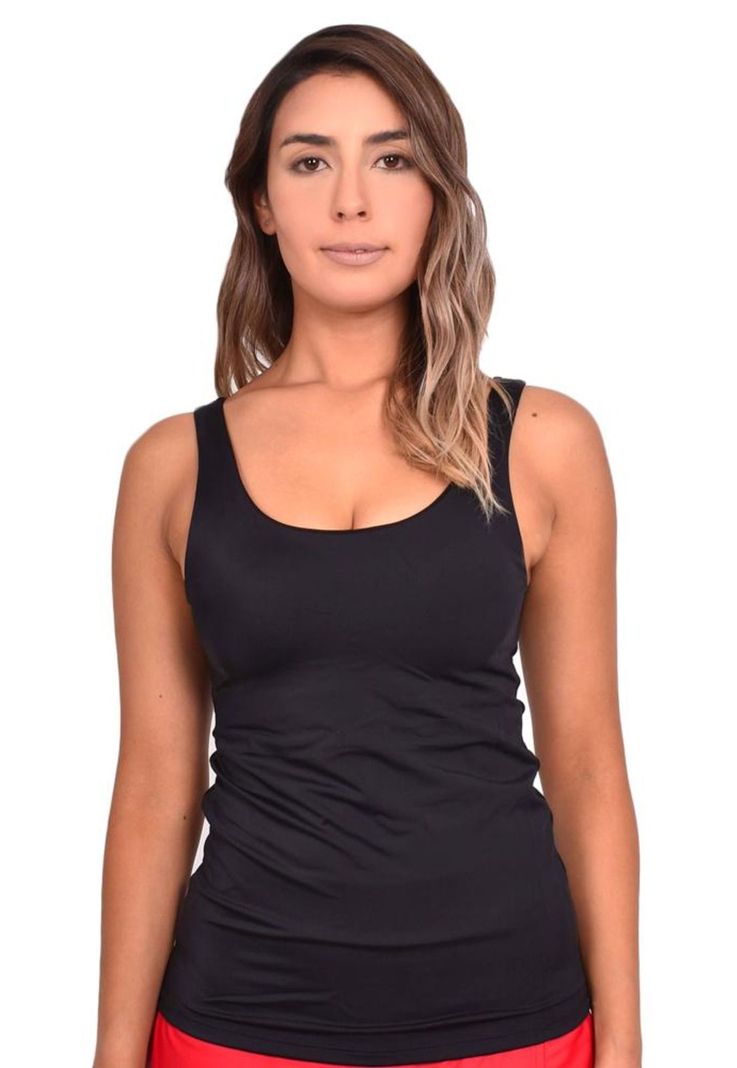 Tankini con escote en la espalda color negro-0