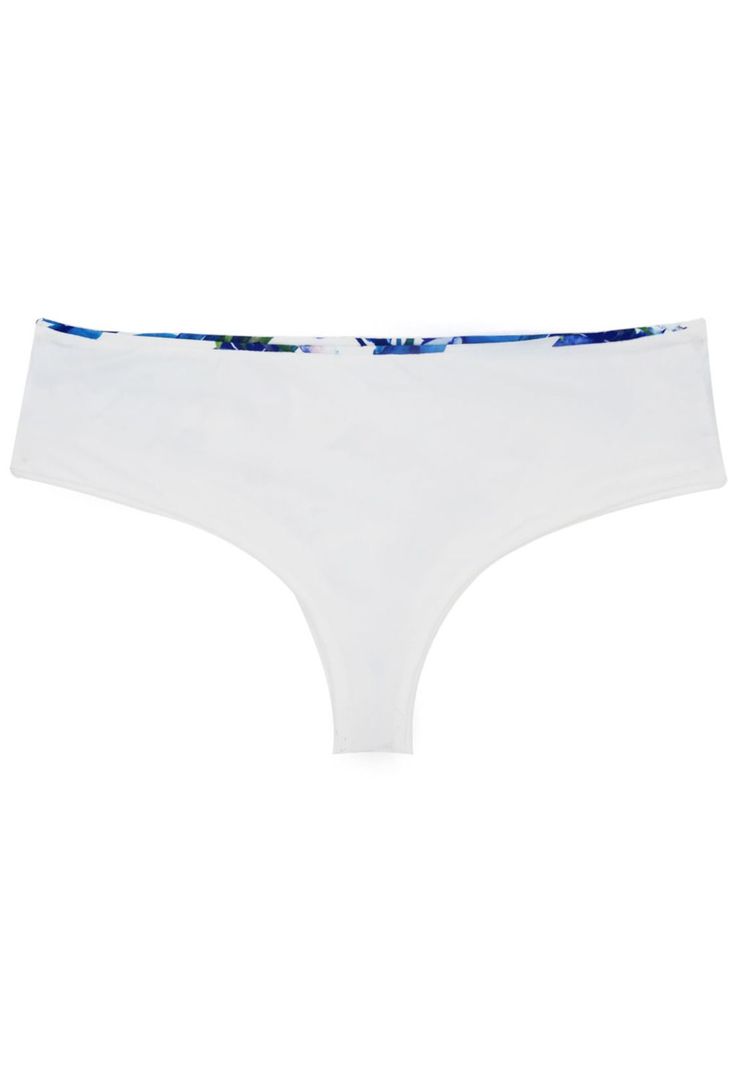 Bikini calzón tanga tiro alto estampado azul-2