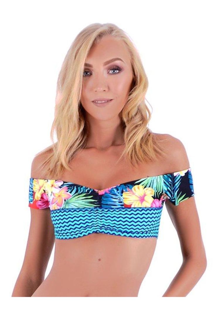 Top bikini estampado verde
