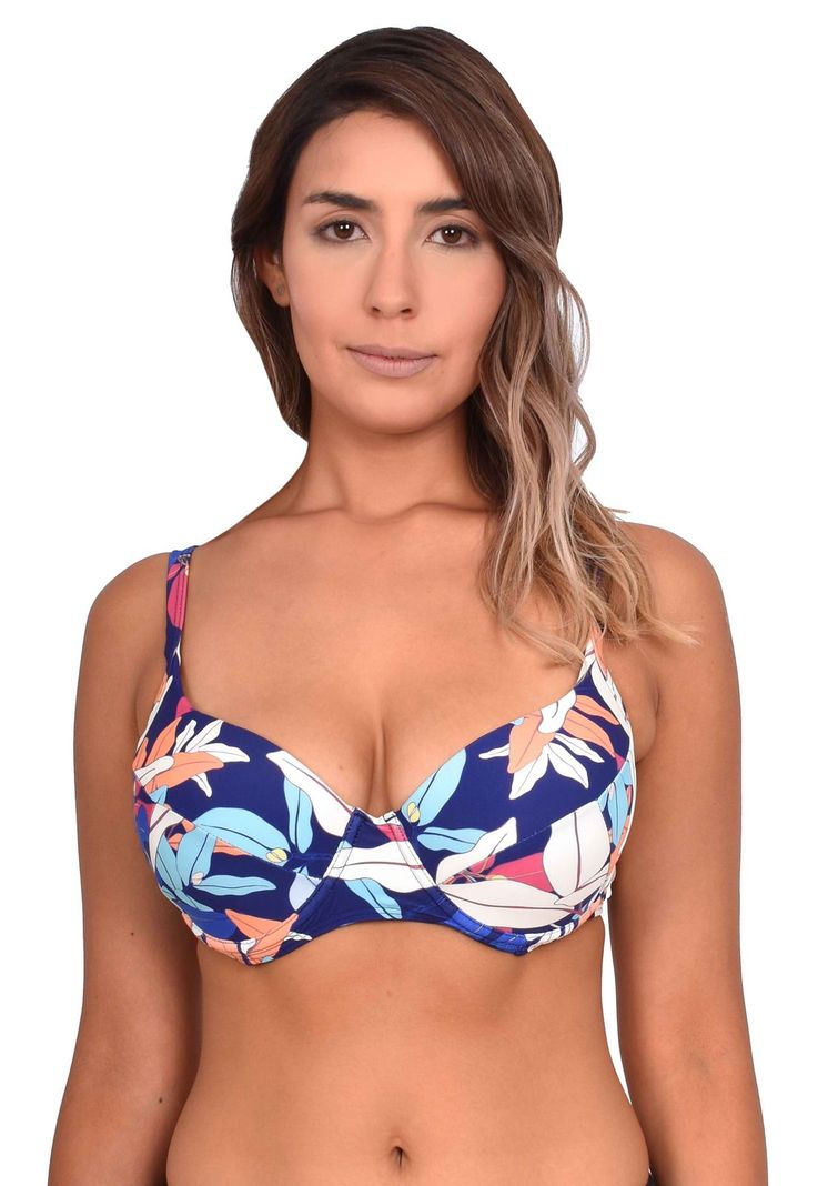 Bikini sosten copa grande estampado azul