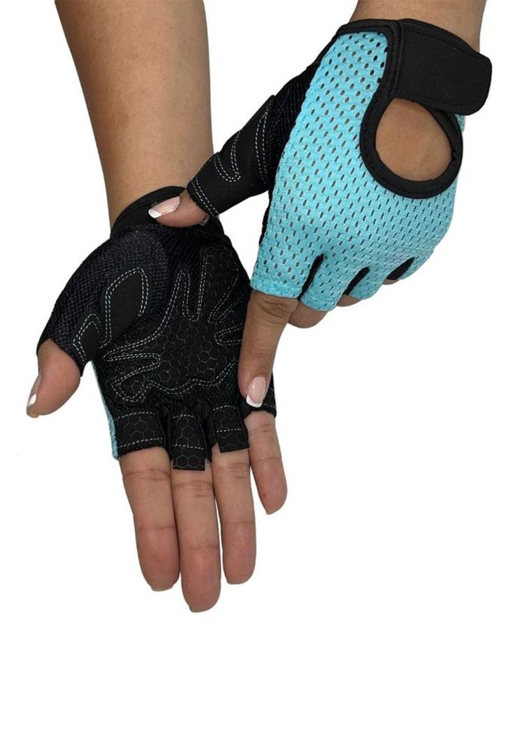 Guantes deportivos celeste-0