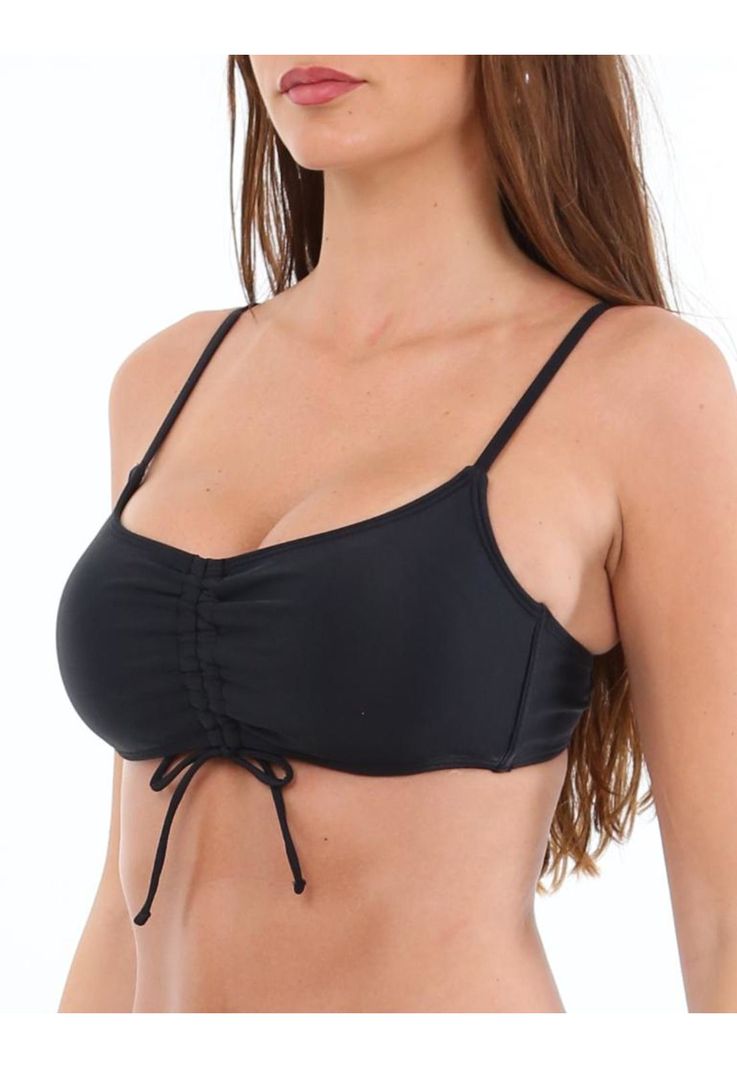 Bikini top con amarras negro