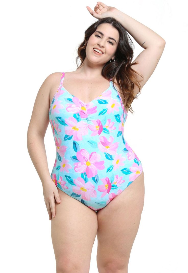 Traje de baño enterito con cheeky flores-0