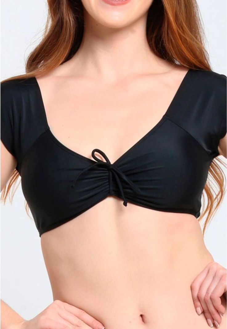 Bikini manga corta negro S