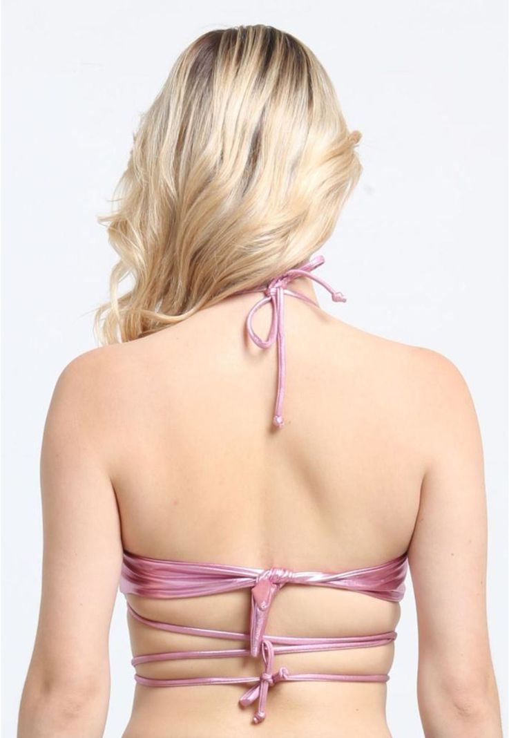 Bikini bandeau strapless lila brillante-1