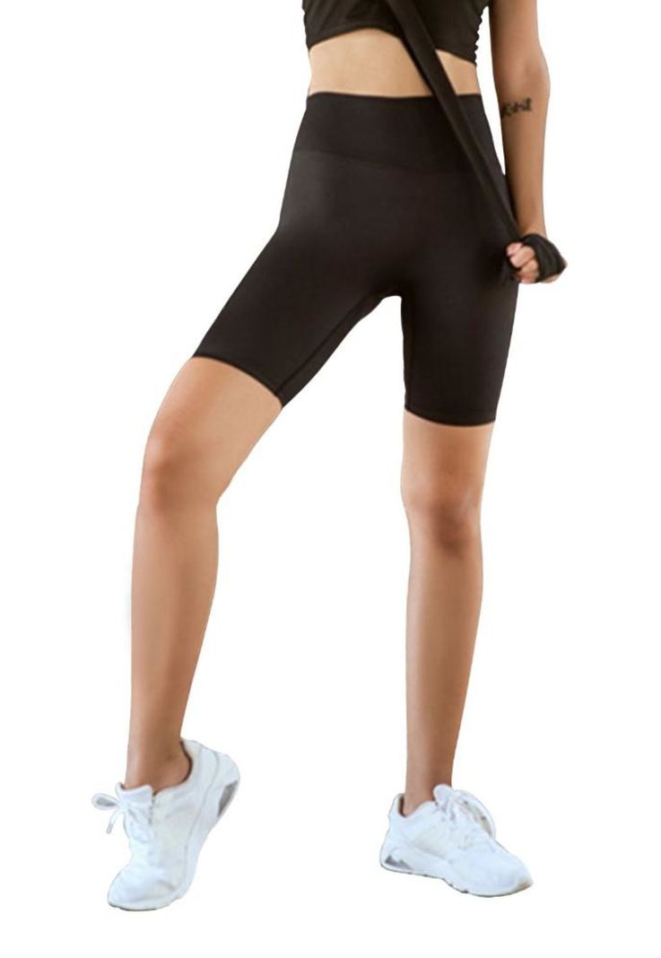 Calza Biker Efecto Push Up Negra-0