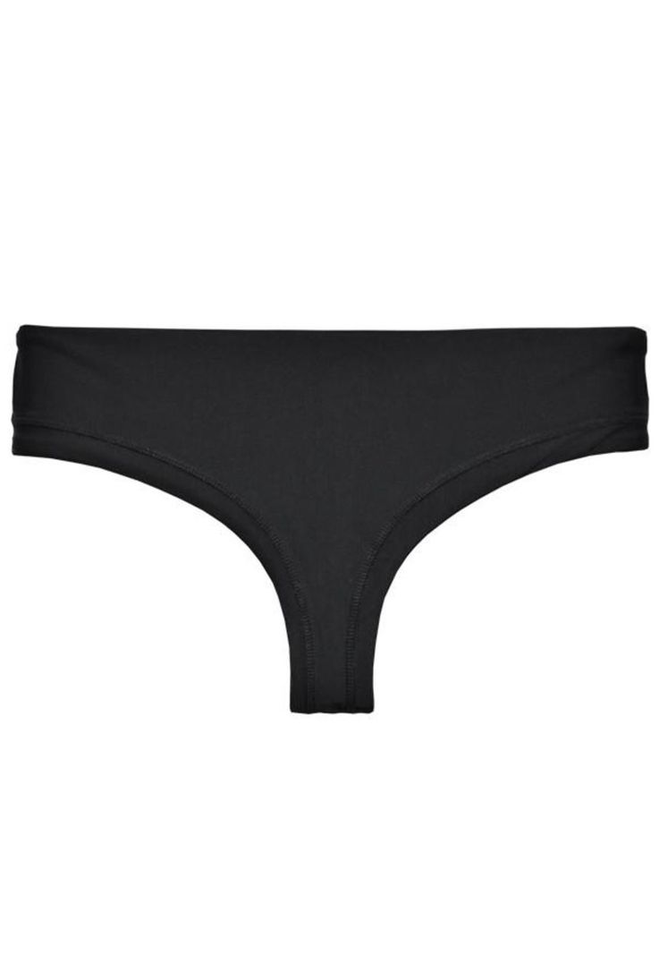 Bikini calzón tanga tiro alto color negro-2