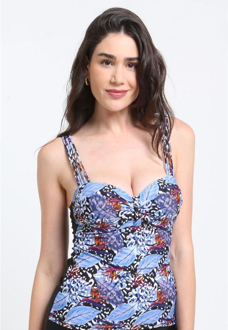 Polera tankini amarras estampado azul-0