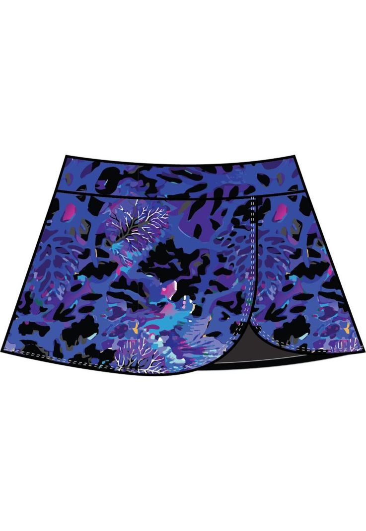 Bikini calzón falda estampado azul-0