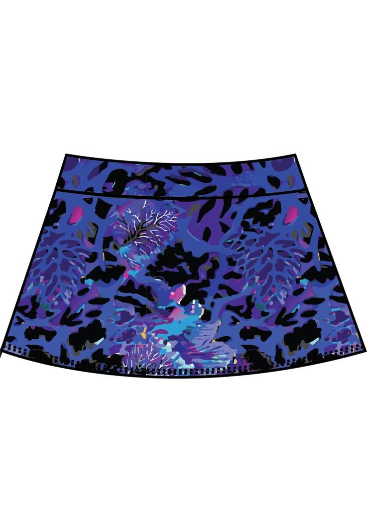 Bikini calzón falda estampado azul-1