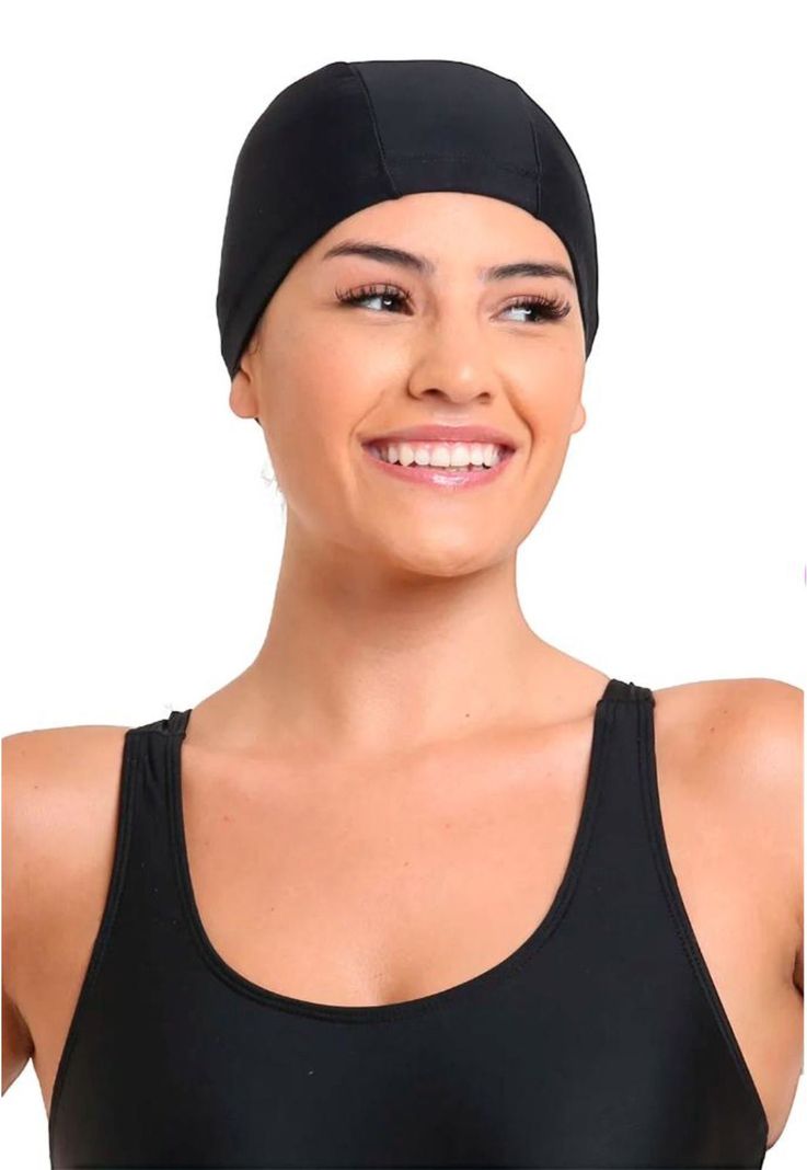 Gorro de natación de lycra color negro-0