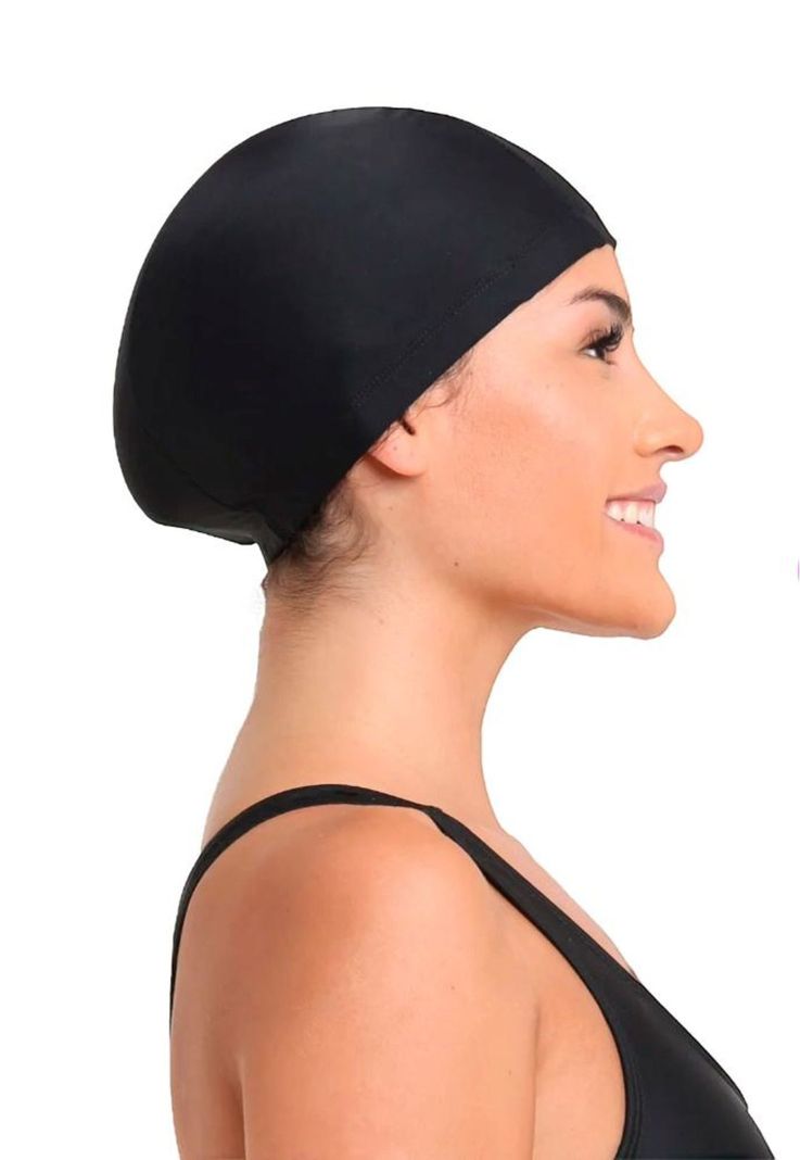 Gorro de natación de lycra color negro-1