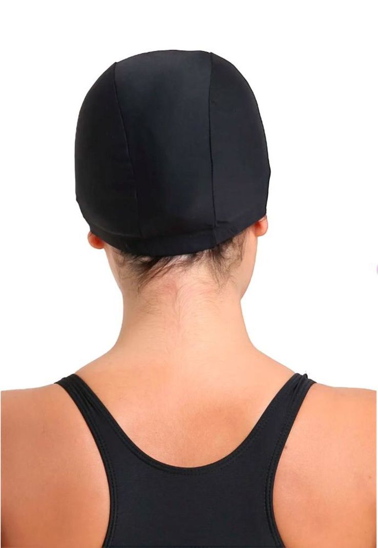 Gorro de natación de lycra color negro-2