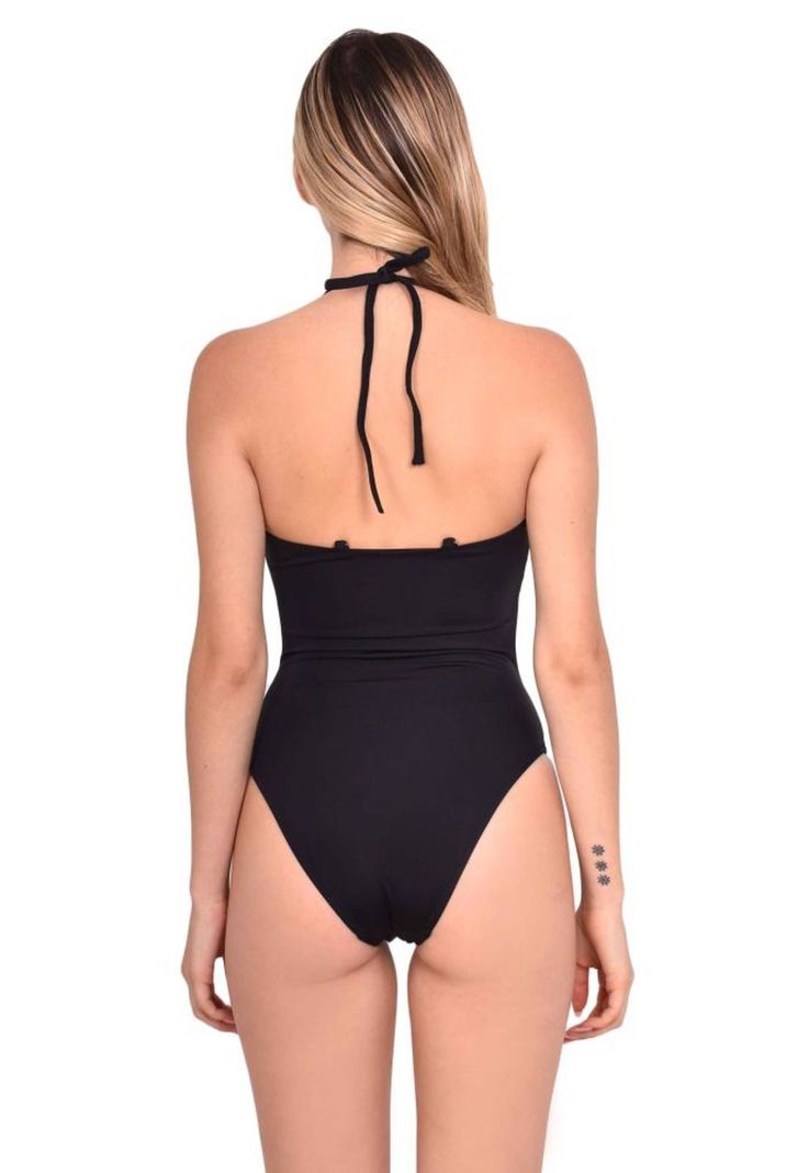 Trikini con doble nudo color negro-1