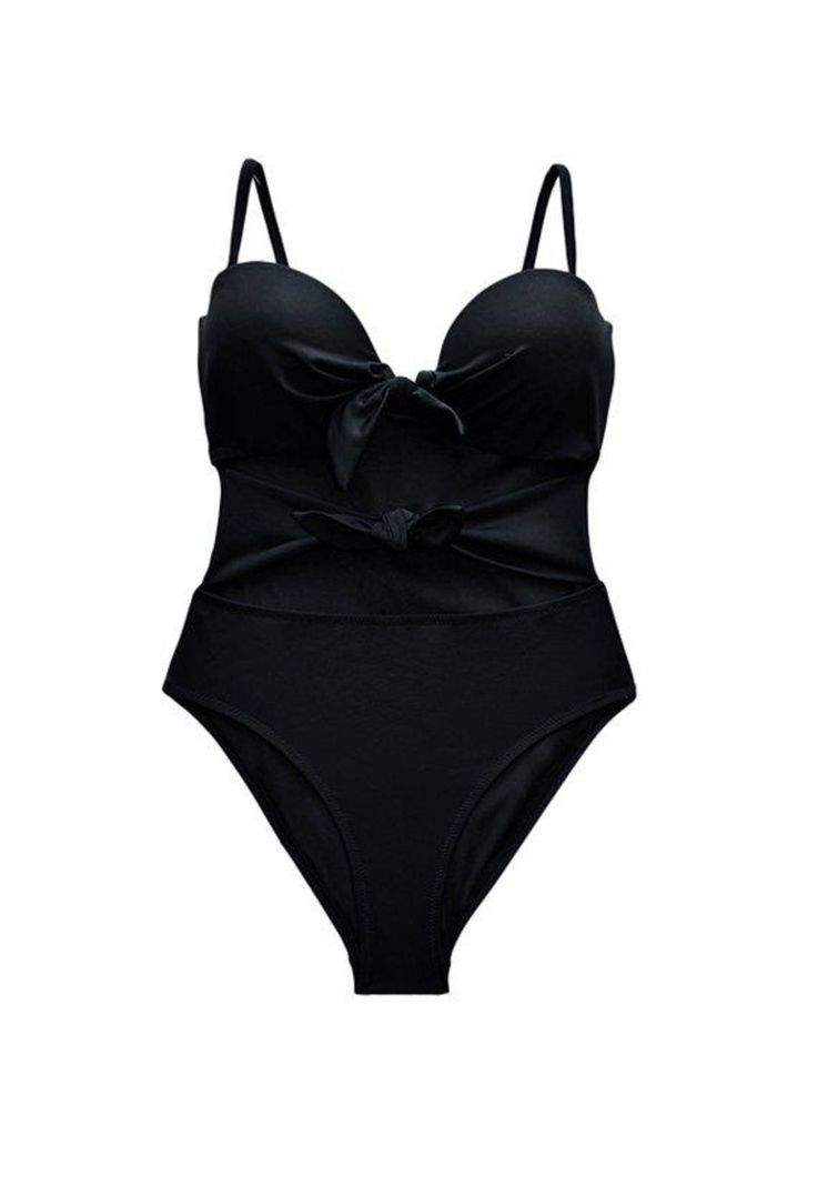 Trikini con doble nudo color negro-2