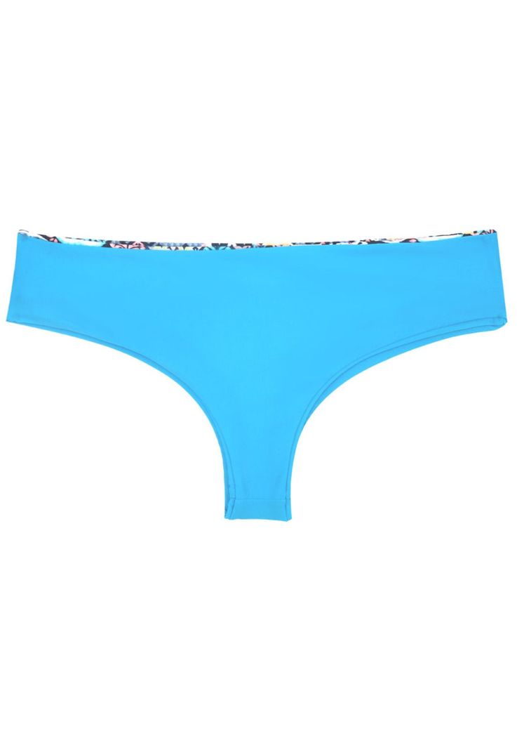 Bikini calzón tanga tiro alto estampado turquesa-1
