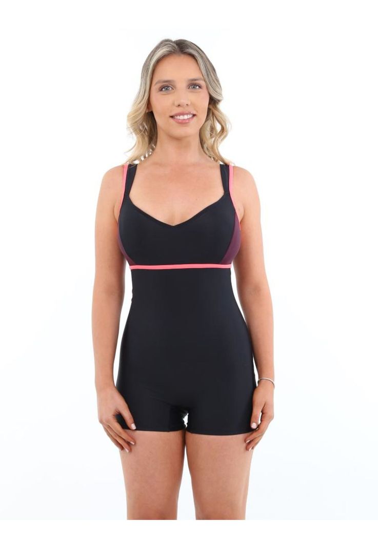 Traje de baño deportivo piernas rosado-0