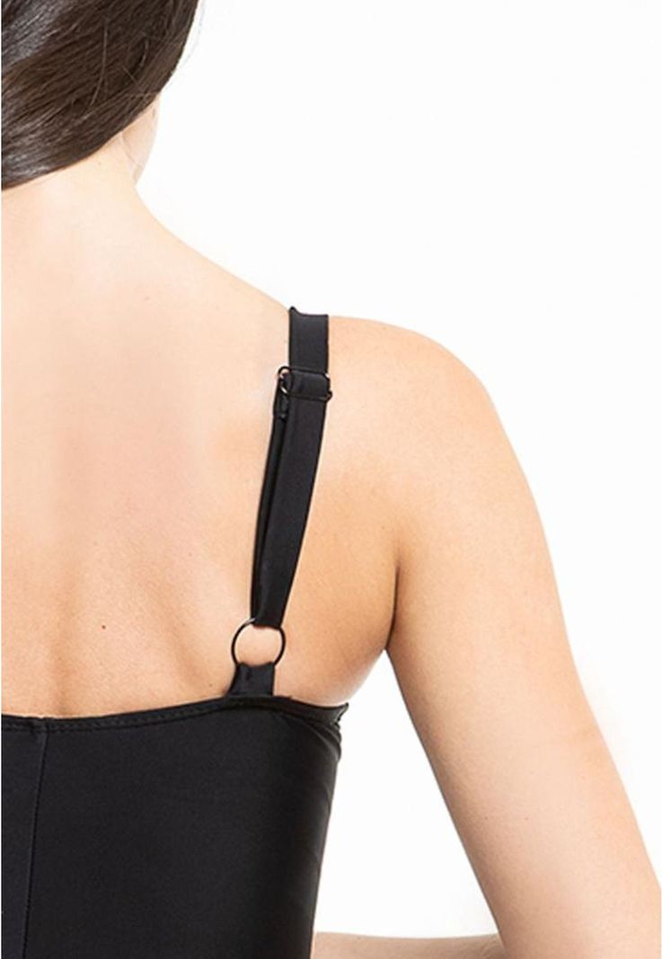 Traje de baño reductor copa grande negro-2